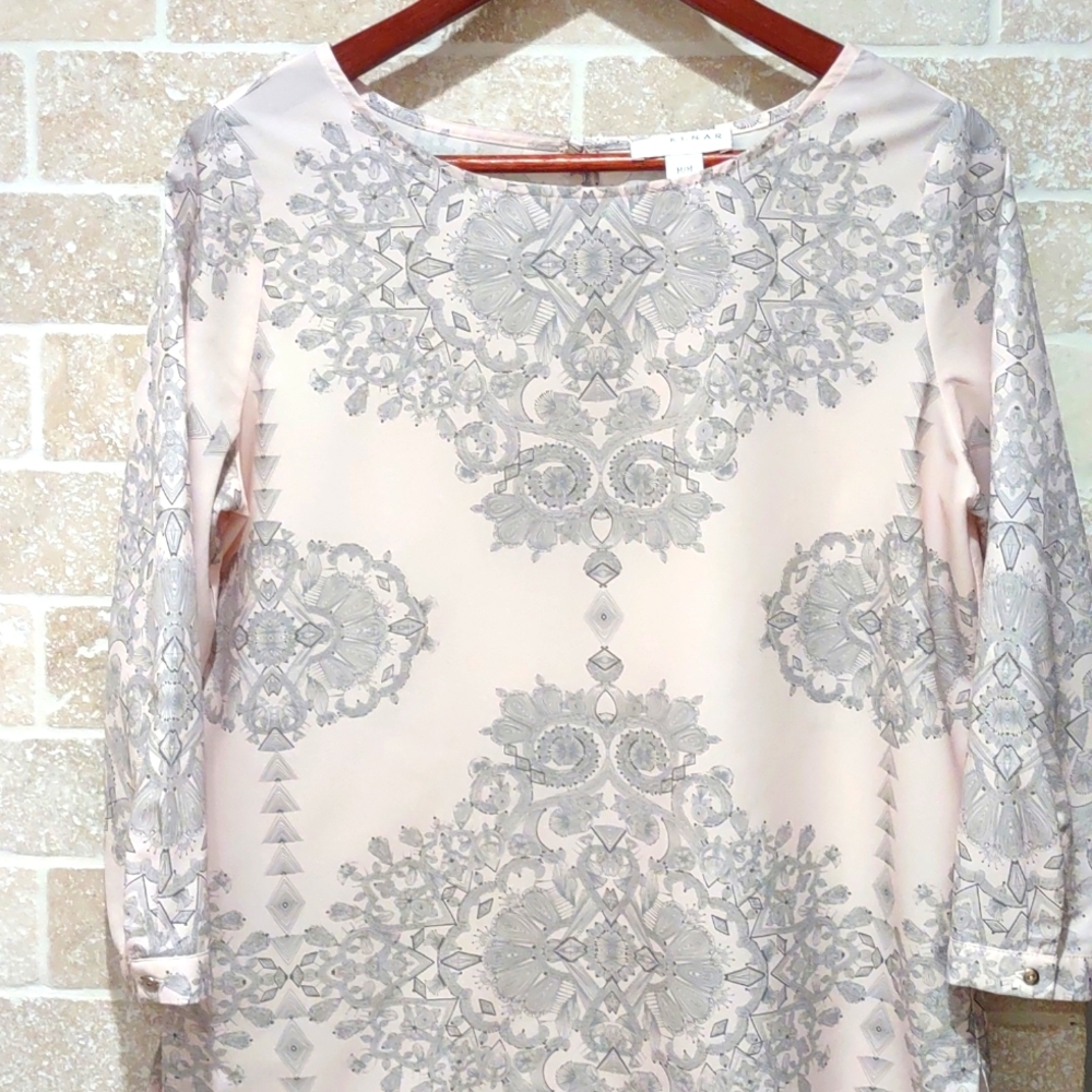 Women's size medium pink and grey blouse